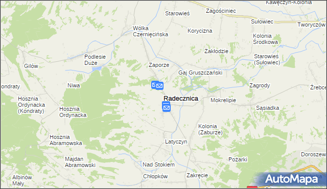 mapa Radecznica, Radecznica na mapie Targeo