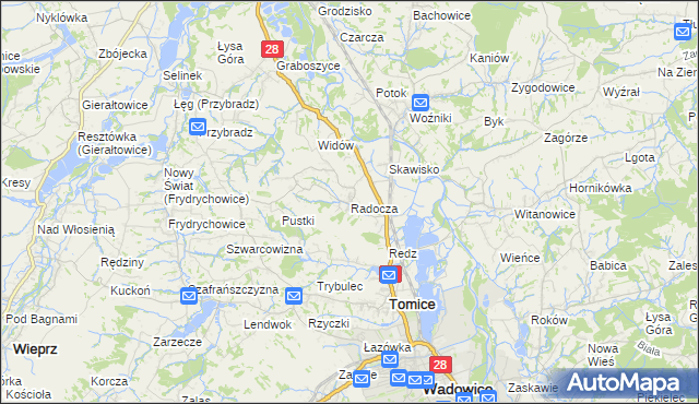 mapa Radocza, Radocza na mapie Targeo
