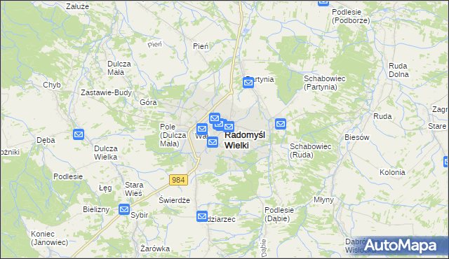 mapa Radomyśl Wielki, Radomyśl Wielki na mapie Targeo