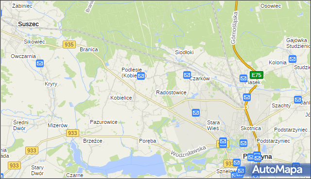 mapa Radostowice, Radostowice na mapie Targeo