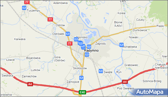 mapa Radymno, Radymno na mapie Targeo