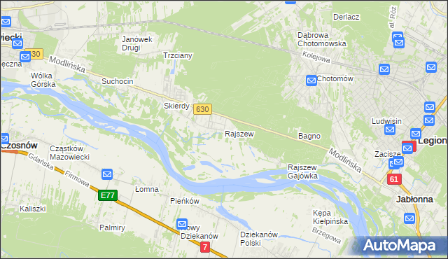 mapa Rajszew, Rajszew na mapie Targeo