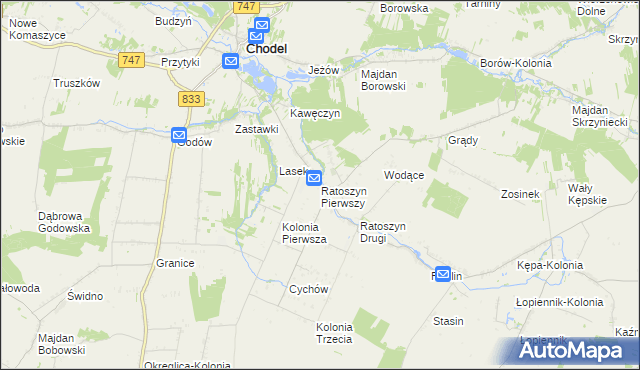 mapa Ratoszyn Pierwszy, Ratoszyn Pierwszy na mapie Targeo