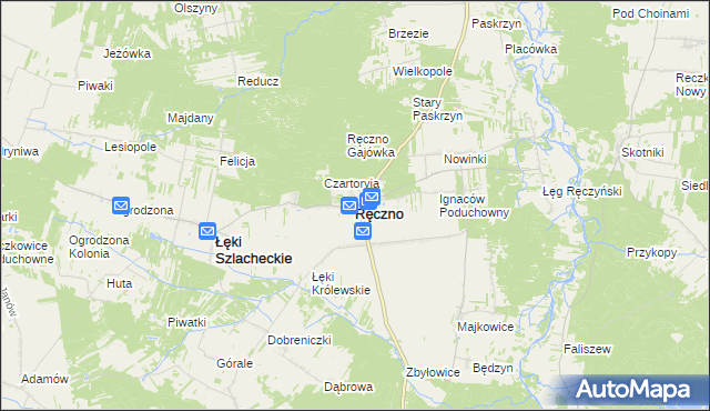 mapa Ręczno, Ręczno na mapie Targeo