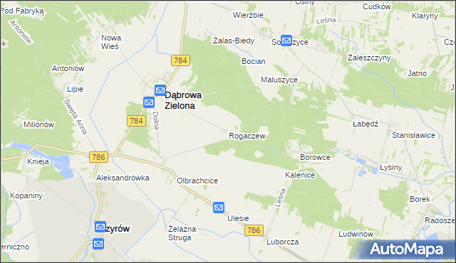 mapa Rogaczew, Rogaczew na mapie Targeo
