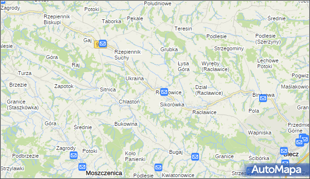 mapa Rożnowice gmina Biecz, Rożnowice gmina Biecz na mapie Targeo