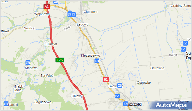 mapa Różyny, Różyny na mapie Targeo