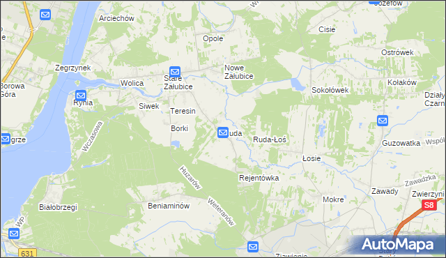 mapa Ruda gmina Radzymin, Ruda gmina Radzymin na mapie Targeo