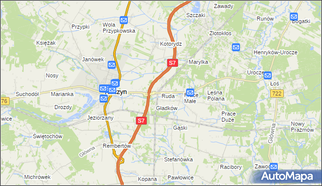 mapa Ruda gmina Tarczyn, Ruda gmina Tarczyn na mapie Targeo