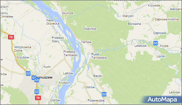 mapa Ruda Tarnowska, Ruda Tarnowska na mapie Targeo