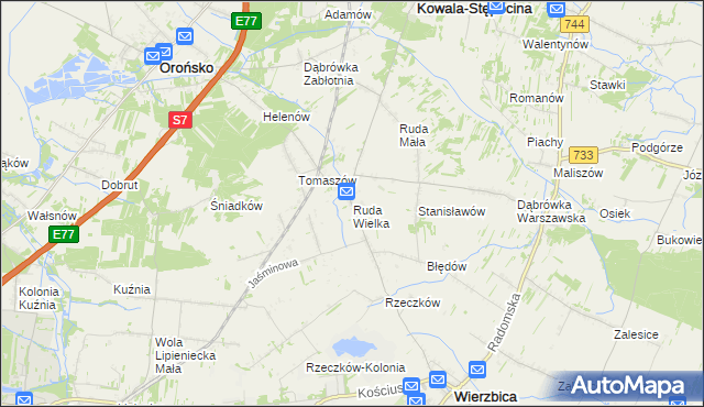 mapa Ruda Wielka, Ruda Wielka na mapie Targeo