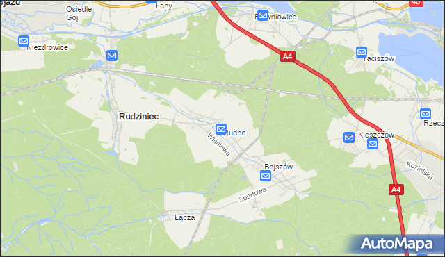 mapa Rudno gmina Rudziniec, Rudno gmina Rudziniec na mapie Targeo
