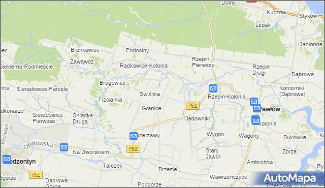 mapa Rzepinek gmina Pawłów, Rzepinek gmina Pawłów na mapie Targeo