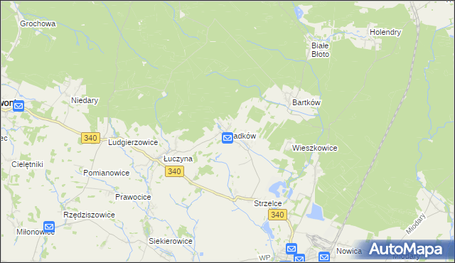 mapa Sadków gmina Dobroszyce, Sadków gmina Dobroszyce na mapie Targeo