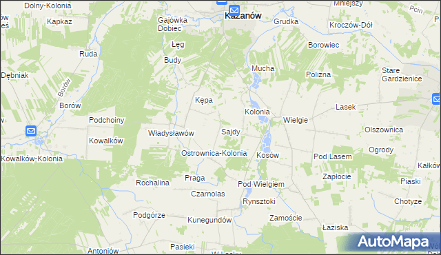 mapa Sajdy, Sajdy na mapie Targeo