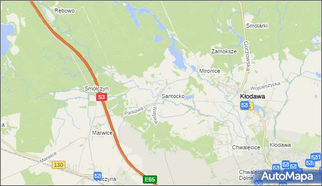 mapa Santocko, Santocko na mapie Targeo