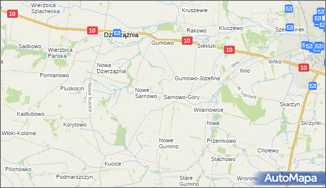 mapa Sarnowo-Góry, Sarnowo-Góry na mapie Targeo