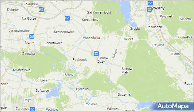 mapa Sichów Duży, Sichów Duży na mapie Targeo