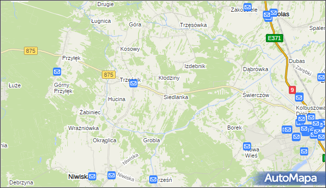 mapa Siedlanka, Siedlanka na mapie Targeo