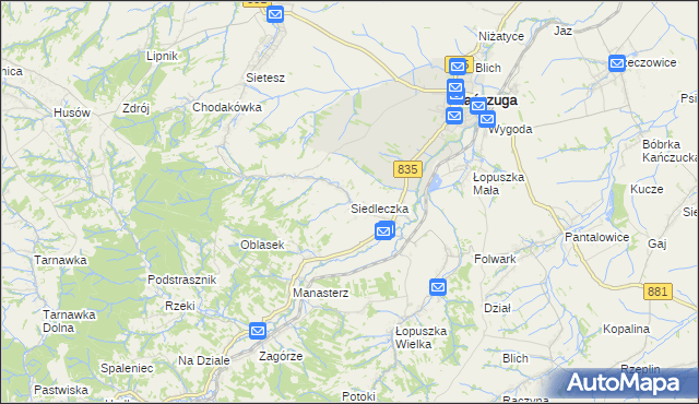 mapa Siedleczka, Siedleczka na mapie Targeo