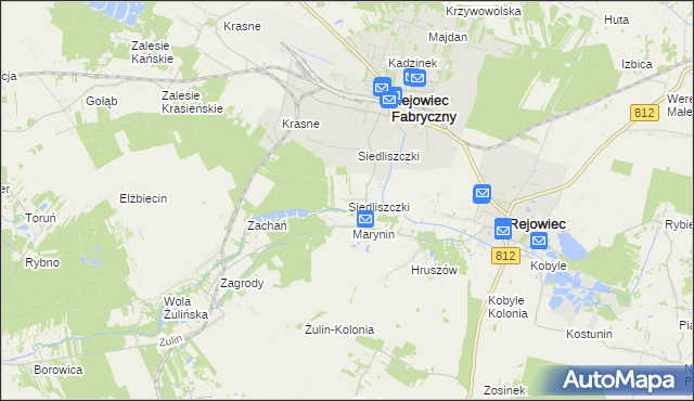 mapa Siedliszczki gmina Rejowiec, Siedliszczki gmina Rejowiec na mapie Targeo