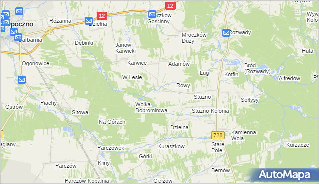 mapa Sielec gmina Opoczno, Sielec gmina Opoczno na mapie Targeo