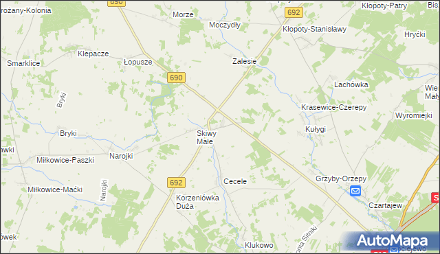 mapa Skiwy Duże, Skiwy Duże na mapie Targeo