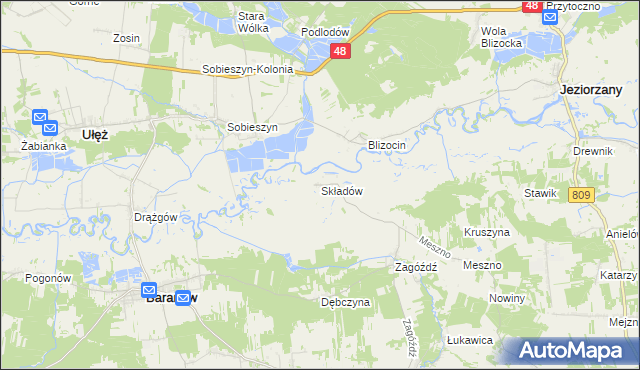 mapa Składów, Składów na mapie Targeo