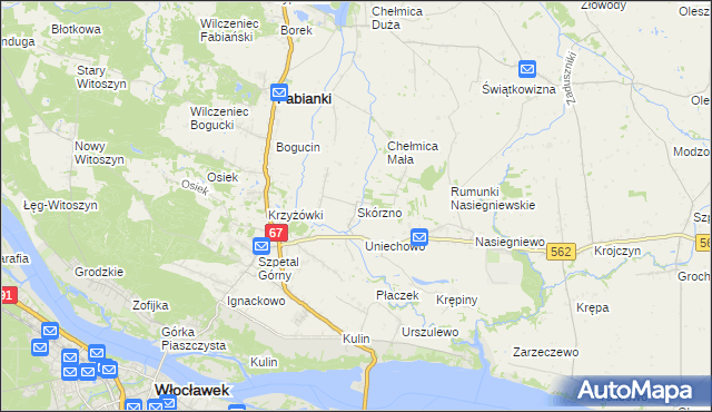 mapa Skórzno, Skórzno na mapie Targeo