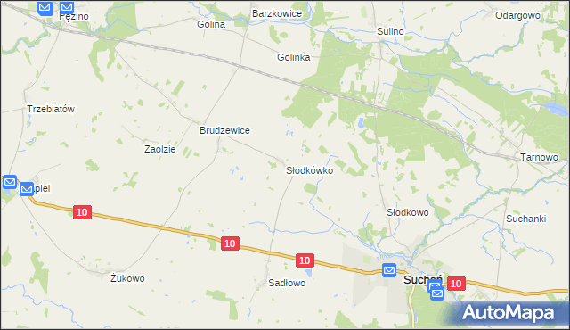 mapa Słodkówko, Słodkówko na mapie Targeo