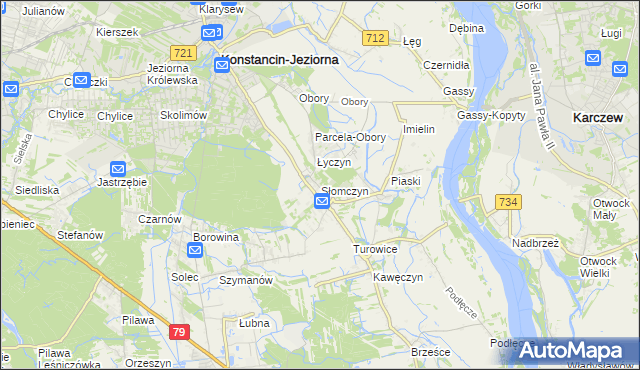 mapa Słomczyn gmina Konstancin-Jeziorna, Słomczyn gmina Konstancin-Jeziorna na mapie Targeo