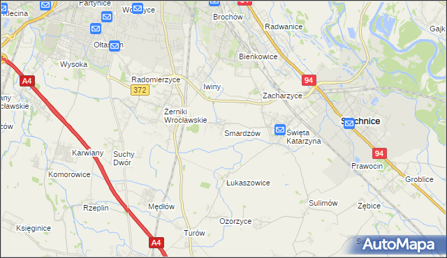 mapa Smardzów gmina Siechnice, Smardzów gmina Siechnice na mapie Targeo