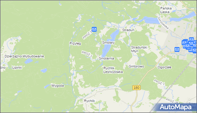 mapa Smolarnia gmina Trzcianka, Smolarnia gmina Trzcianka na mapie Targeo