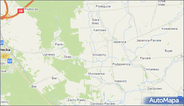 mapa Smolechy, Smolechy na mapie Targeo