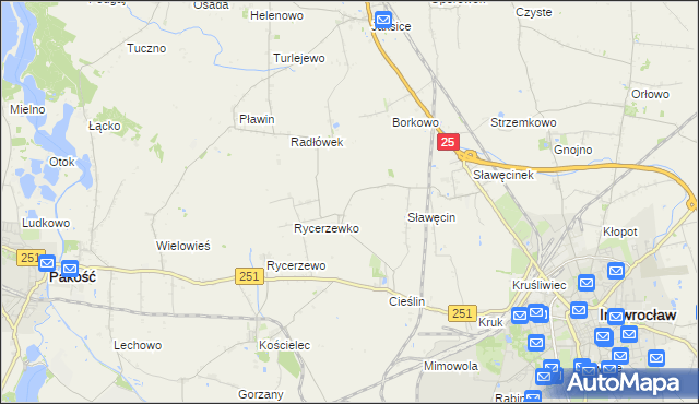 mapa Sójkowo gmina Inowrocław, Sójkowo gmina Inowrocław na mapie Targeo