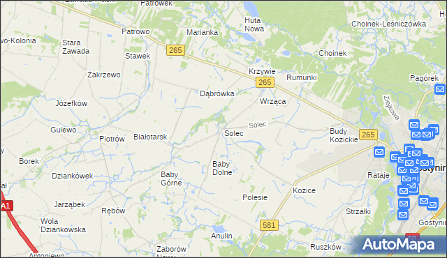 mapa Solec gmina Gostynin, Solec gmina Gostynin na mapie Targeo