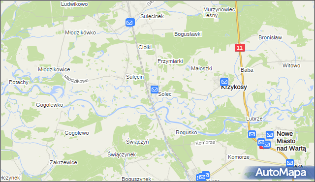 mapa Solec gmina Krzykosy, Solec gmina Krzykosy na mapie Targeo