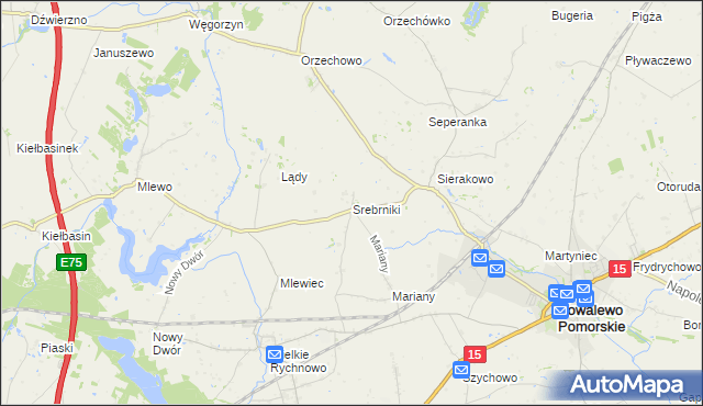 mapa Srebrniki, Srebrniki na mapie Targeo