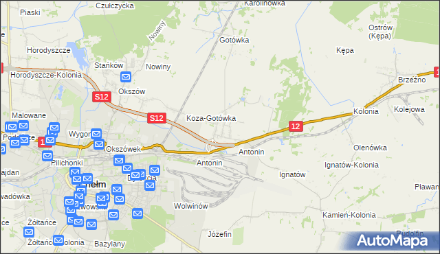 mapa Srebrzyszcze, Srebrzyszcze na mapie Targeo