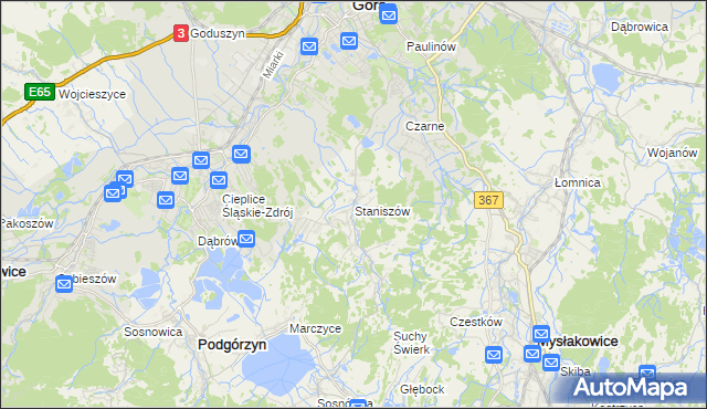 mapa Staniszów, Staniszów na mapie Targeo