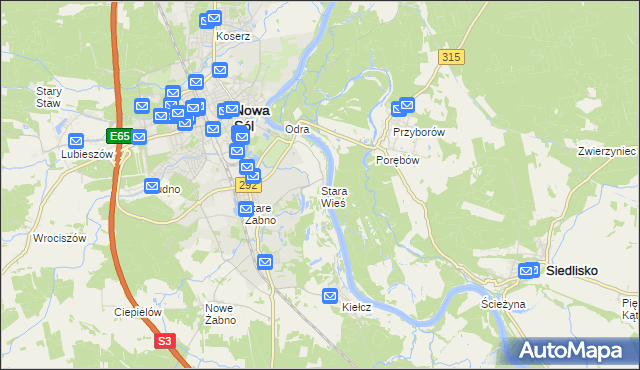 mapa Stara Wieś gmina Nowa Sól, Stara Wieś gmina Nowa Sól na mapie Targeo