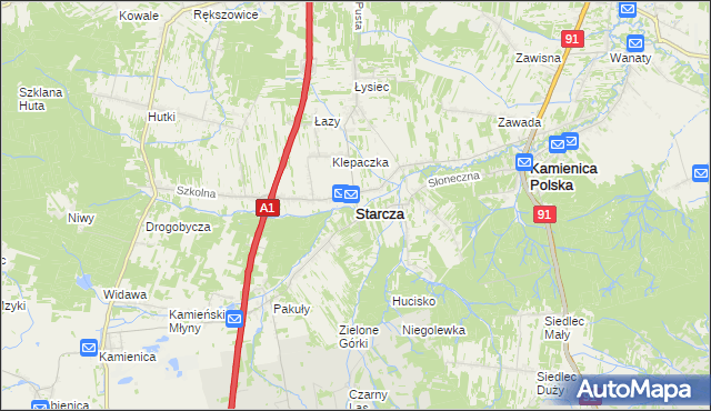 mapa Starcza, Starcza na mapie Targeo