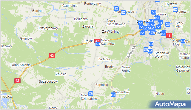 mapa Stary Kazanów, Stary Kazanów na mapie Targeo