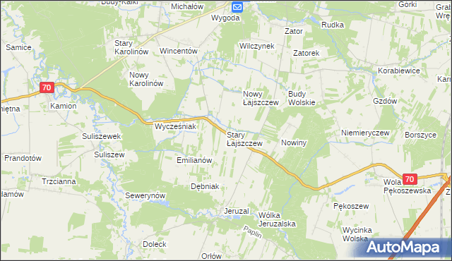 mapa Stary Łajszczew, Stary Łajszczew na mapie Targeo