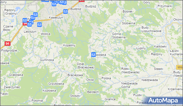 mapa Stasiówka gmina Dębica, Stasiówka gmina Dębica na mapie Targeo
