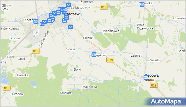 mapa Stępków, Stępków na mapie Targeo