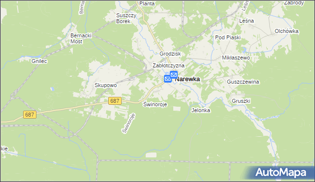 mapa Stoczek gmina Narewka, Stoczek gmina Narewka na mapie Targeo
