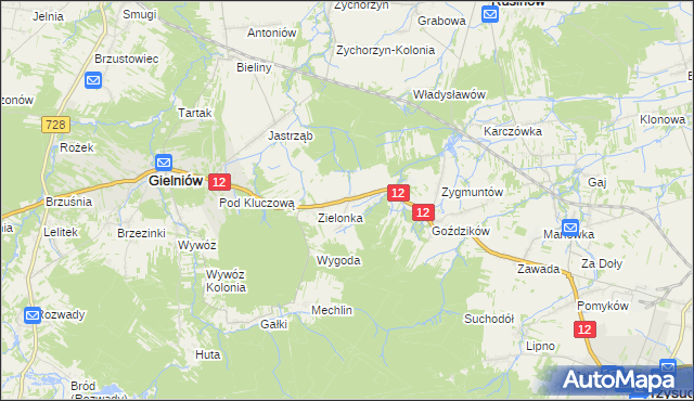 mapa Stoczki gmina Gielniów, Stoczki gmina Gielniów na mapie Targeo