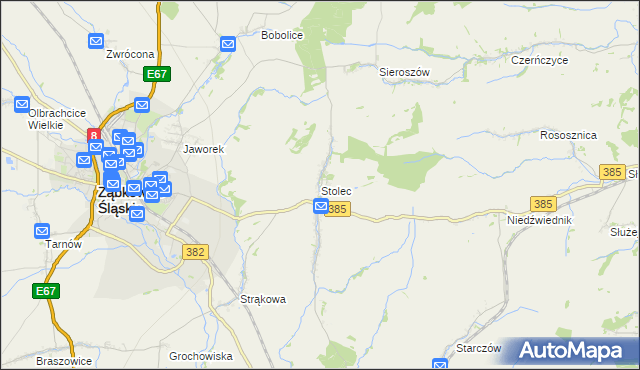 mapa Stolec gmina Ząbkowice Śląskie, Stolec gmina Ząbkowice Śląskie na mapie Targeo
