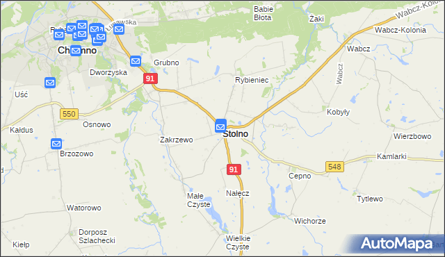 mapa Stolno powiat chełmiński, Stolno powiat chełmiński na mapie Targeo